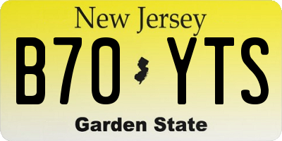 NJ license plate B70YTS
