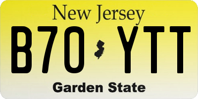 NJ license plate B70YTT