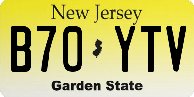 NJ license plate B70YTV