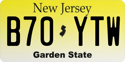 NJ license plate B70YTW
