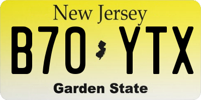 NJ license plate B70YTX