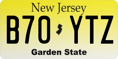 NJ license plate B70YTZ