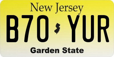 NJ license plate B70YUR
