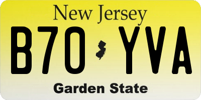 NJ license plate B70YVA