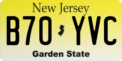 NJ license plate B70YVC