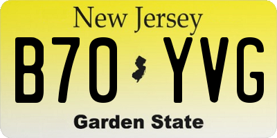 NJ license plate B70YVG