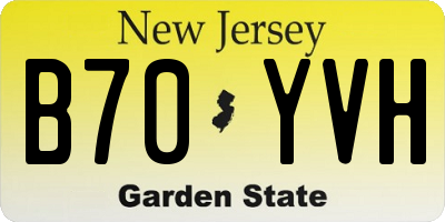 NJ license plate B70YVH