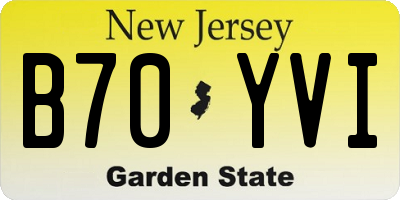NJ license plate B70YVI