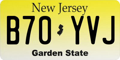 NJ license plate B70YVJ