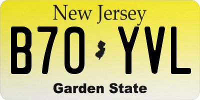 NJ license plate B70YVL