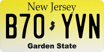 NJ license plate B70YVN