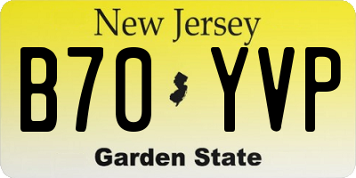 NJ license plate B70YVP