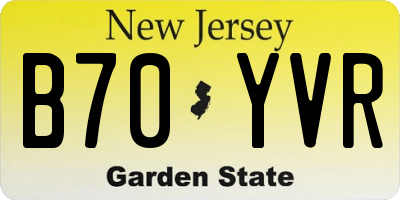 NJ license plate B70YVR