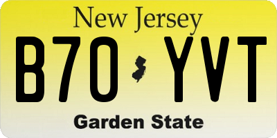 NJ license plate B70YVT