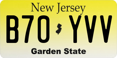 NJ license plate B70YVV
