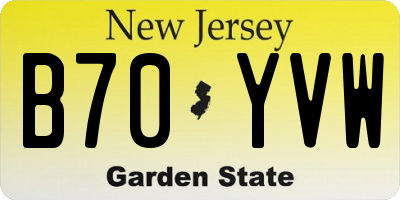 NJ license plate B70YVW