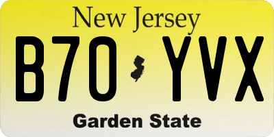NJ license plate B70YVX