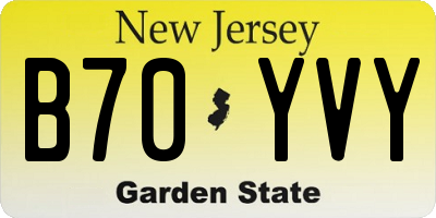 NJ license plate B70YVY