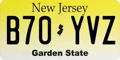 NJ license plate B70YVZ