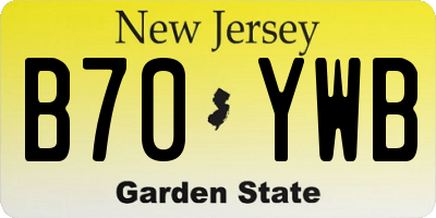 NJ license plate B70YWB