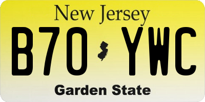 NJ license plate B70YWC