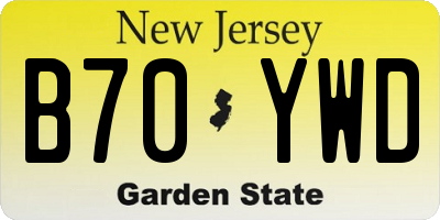 NJ license plate B70YWD