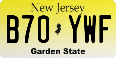 NJ license plate B70YWF