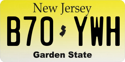 NJ license plate B70YWH