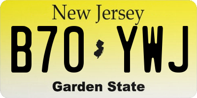 NJ license plate B70YWJ