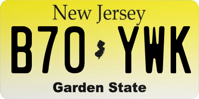 NJ license plate B70YWK