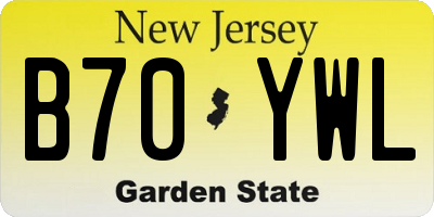 NJ license plate B70YWL