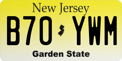NJ license plate B70YWM