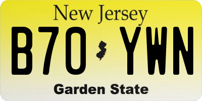 NJ license plate B70YWN