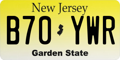 NJ license plate B70YWR