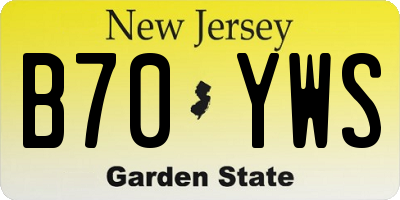 NJ license plate B70YWS