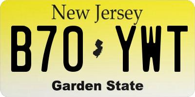 NJ license plate B70YWT