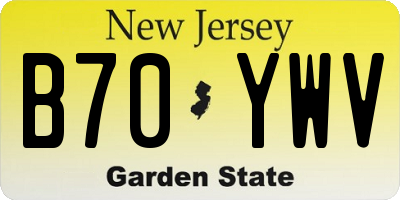 NJ license plate B70YWV