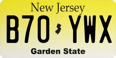 NJ license plate B70YWX
