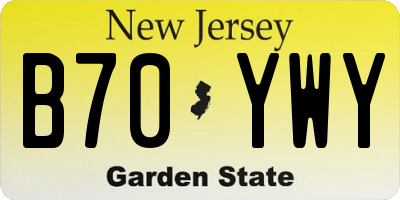 NJ license plate B70YWY