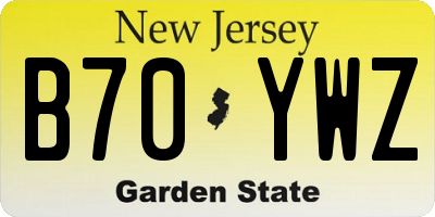 NJ license plate B70YWZ