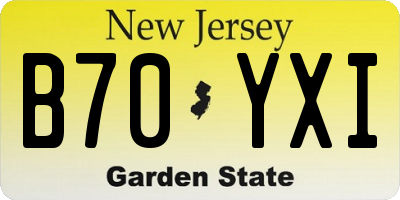 NJ license plate B70YXI