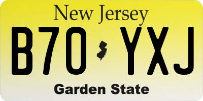 NJ license plate B70YXJ