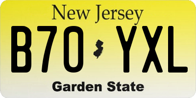 NJ license plate B70YXL
