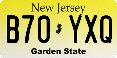 NJ license plate B70YXQ