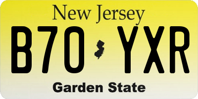 NJ license plate B70YXR