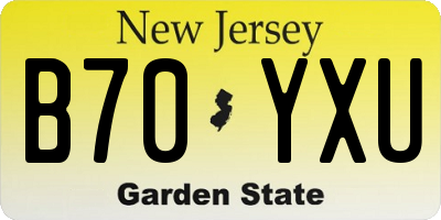 NJ license plate B70YXU