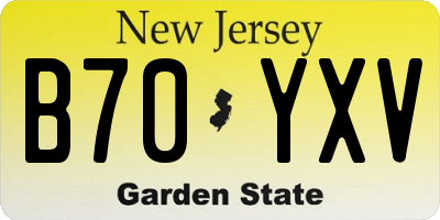 NJ license plate B70YXV