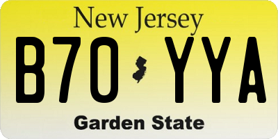 NJ license plate B70YYA