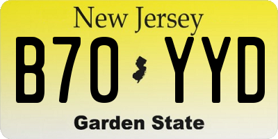 NJ license plate B70YYD