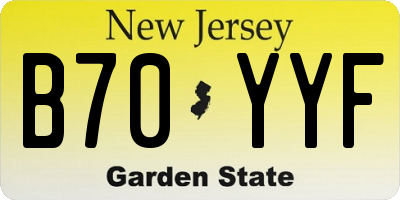 NJ license plate B70YYF